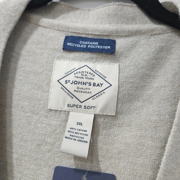 Men's Light Beige Cardigan Sweater, Big & Tall 2XL, Nwt Preppy Grandpacore - Picture 4 of 13